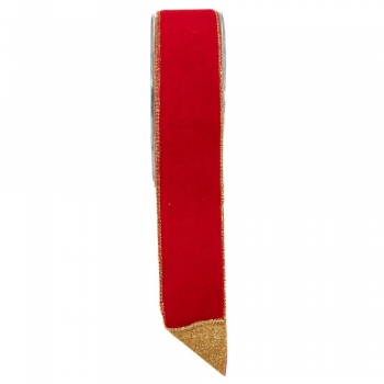 Χριστουγεννιάτικη Κορδέλα Dusty Fur 5,2εκ.-4,5μ. Κόκκινη-Χρυσή iliadis 20040