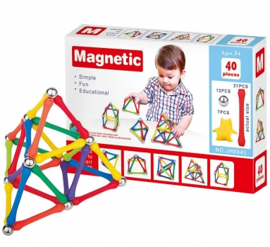 Μαγνητικό Παιχνίδι Κατασκευών 40τμχ 22x4x15εκ. Toy Markt 75-429