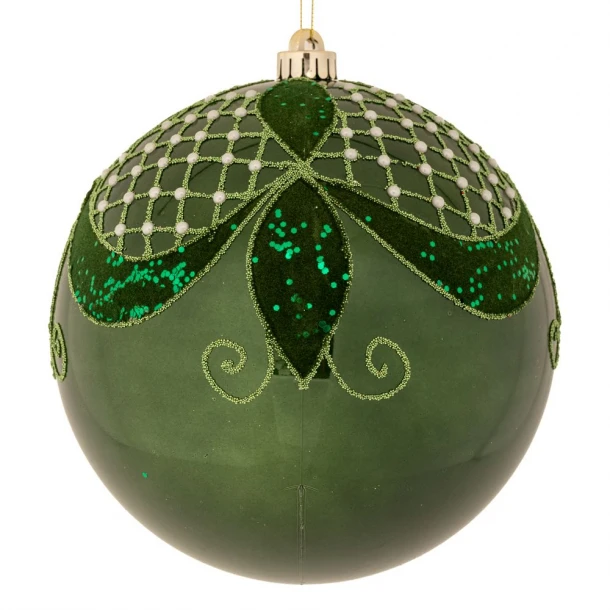 Χριστουγεννιάτικη Μπάλα Πλαστική Περλέ Κυπαρισσί 25εκ. iliadis 90963