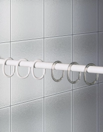 Κρίκοι Κουρτίνας Μπάνιου Σετ 12τμχ Πολυπροπυλενίου White Sealskin 007-00001