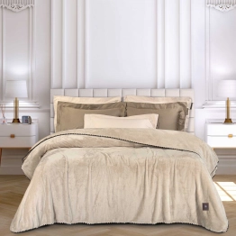 Κουβέρτα Fleece Υπέρδιπλη 220x240εκ. Essential 4438 Beige Greenwich Polo Club