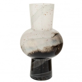 Βάζο Γυάλινο Λευκό-Μαύρο Φ24x40εκ. iliadis 91632