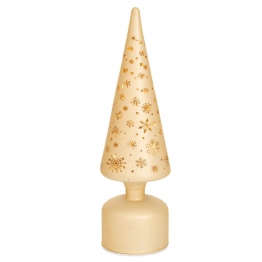 Χριστουγεννιάτικο Δέντρο Περιστρεφόμενο Με Led Μπαταρίας Γυάλινο Χρυσό 9x9x31εκ. iliadis 90909