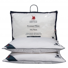 Μαξιλάρι Ύπνου Βαμβακερό Πουπουλένιο 50x70εκ. Essential 2304 Λευκό Greenwich Polo Club