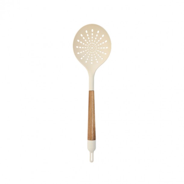 Κουτάλα Τρυπητή Ξύλινη-Σιλικόνης Ivory 9x9x39,5εκ. Allure Estia 01-24864