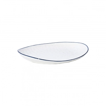 Πιάτο Φρούτου Πορσελάνης Λευκό-Μπλε 22x19x2,9εκ. Pebbles Estia 07-37123