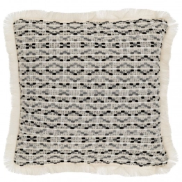 Διακοσμητικό Μαξιλάρι Υφασμάτινο Polycotton Εκρού-Γκρι-Μαύρο 42x42εκ. iliadis 90213