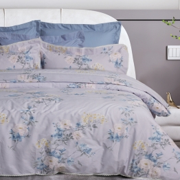 Σετ Σεντόνια Βαμβακοσατέν King 250x270εκ. Prestige 1710 Grey-Lilac Das Home