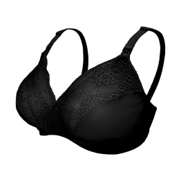 Σουτιέν Θηλασμού Soft As Silk Ανανυκλωμένο Πολυαμίδιο-Ελαστίνη Μαύρο Large Carriwell CW2112