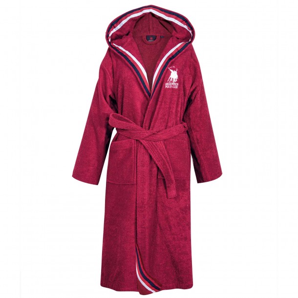Μπουρνούζι Ενηλίκων Βαμβακερό Ζακάρ Medium Essential 3061 Bordeaux Greenwich Polo Club