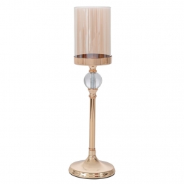 Κηροπήγιο Γυάλινο-Μεταλλικό Χρυσό 13,5x46εκ. iliadis 91773