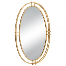 Καθρέπτης Τοίχου Οβάλ Μεταλλικός Χρυσός 52x5x87εκ. iliadis 89209