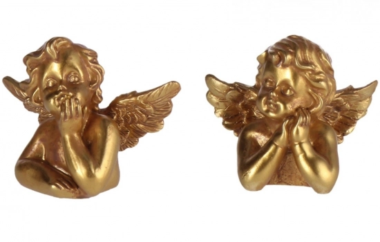 Σετ 2τμχ Αγγελάκια Polyester Χρυσά Royal Art 5x8x7εκ. STA015