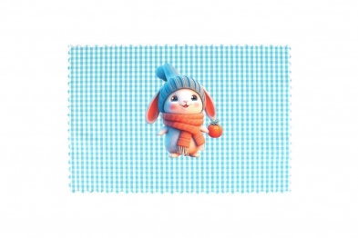 Σουπλά Παιδικό Polyester 35x50εκ. Winter Bunny 39 Σιέλ DimCol