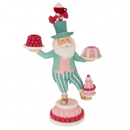 Χριστουγεννιάτικος Διακοσμητικός Άγιος Βασίλης Polyresin Ροζ-Σιέλ 22x12,5x35,5εκ. iliadis 91166