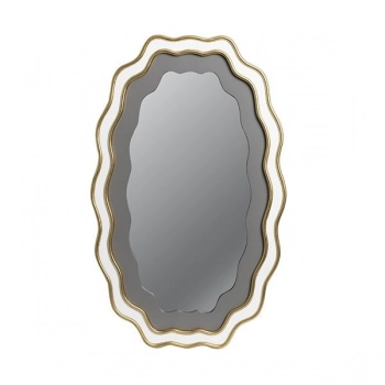 Καθρέπτης Τοίχου Ξύλινος Λευκός-Χρυσός 50x2,5x80εκ. ESTHETI 811-30014