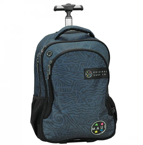 Τσάντα Τρόλευ Maui Black Ocean Με 3 Θήκες 33x28x48εκ.-30lt Gim 50-3688