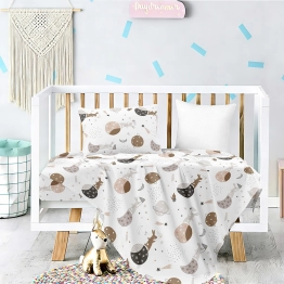 Σετ Σεντόνια Βαμβακοσατέν Κούνιας Με Λάστιχο 70x140+17εκ. Universe Prime Baby Line Melinen 20005693