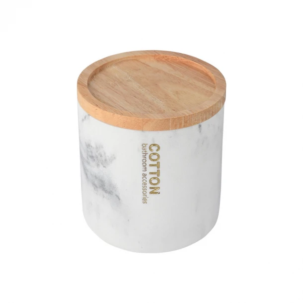 Δοχείο Για Βαμβάκι Marble 10x10x10εκ. Estia 02-21818