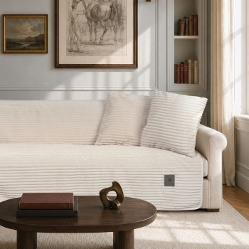 Ριχτάρι Flannel Διθέσιος 180x250εκ. Essential 3995 Ivory Greenwich Polo Club