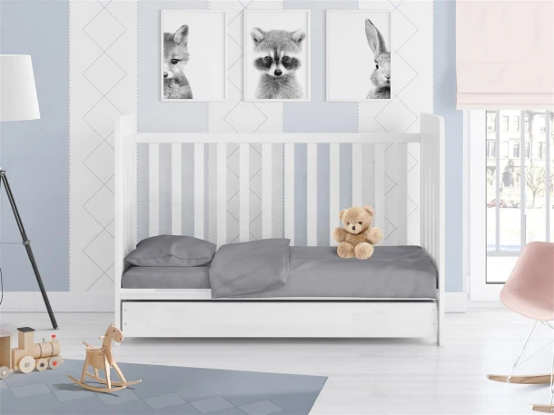 Πάπλωμα Βαμβακερό Κούνιας Μονόχρωμο 120x160εκ. Solid 495 Dark Grey DimCol