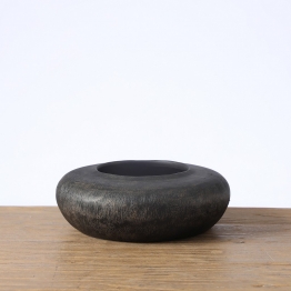 Βάζο Ανάγλυφο Polyresin Μαύρο ESPIEL 21,5x21,5x7,5εκ. FIK429