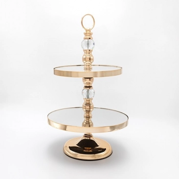 Ορντερβιέρα 2 Όροφη Μεταλλική Με Καθρέπτη Χρυσή 30x50εκ. ESTHETI 819-00265