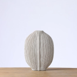 Βάζο Ανάγλυφο Polyresin Γκρι ESPIEL 22,5x6,5x30εκ. FIK458
