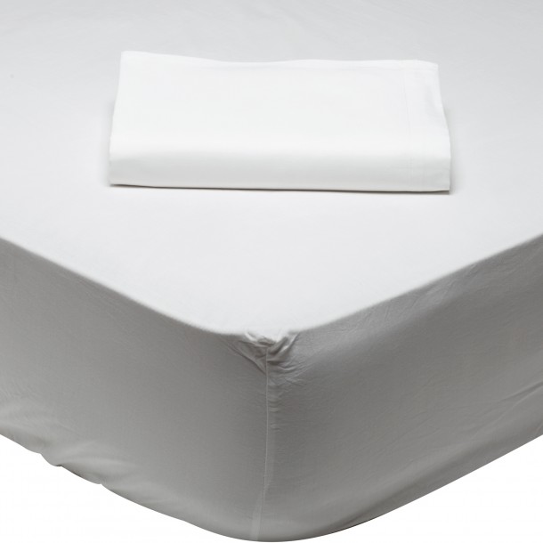 Σεντόνι Μεμονωμένο Βαμβακερό King Με Λάστιχο 180x200+35εκ. Colour Best 1001 Artic White Das Home