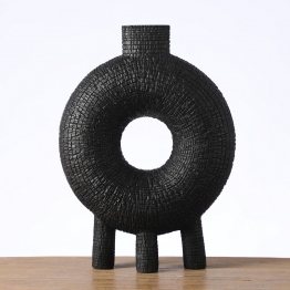 Βάζο Ανάγλυφο Polyresin Μαύρο ESPIEL 30x8,5x40,5εκ. FIK423