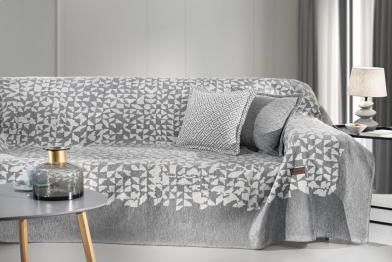 Ριχτάρι Πολυθρόνας Polycotton Chenille Duomo Grey 180x150εκ. Guy Laroche