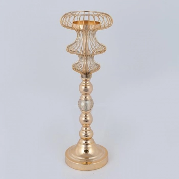 Κηροπήγιο Μεταλλικό Χρυσό 16x47εκ. ESTHETI 752-24082