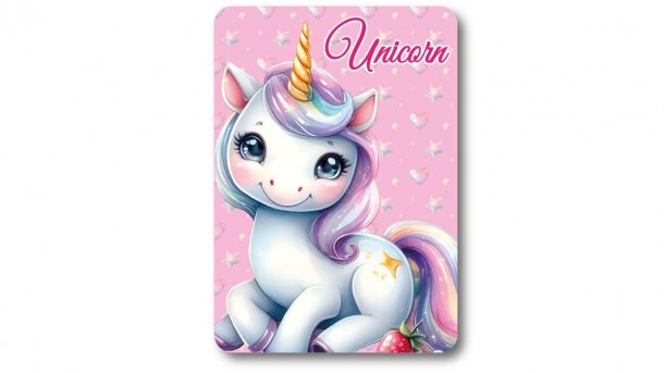 Κουβέρτα Κούνιας Fleece 100x140εκ. Unicorn 56 Pink Digital Print DimCol