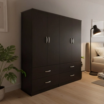 Ντουλάπα τετράφυλλη με συρτάρια Lego pakoworld wenge 160x42x180εκ