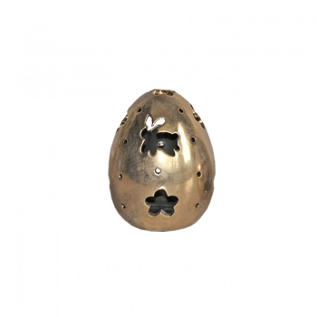 Διακοσμητικό Αυγό Κεραμικό Χρυσό-Μπρονζέ Art Et Lumiere 11,5x14,5εκ. 10606