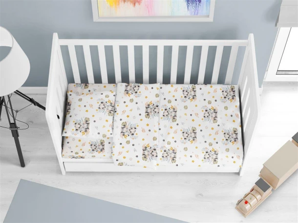 Πάπλωμα Βαμβακερό Κούνιας 120x160εκ. Lion Cub 531 Grey Dimcol