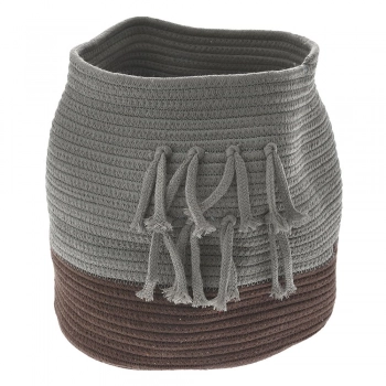 Καλάθι Βαμβακερό Γκρι-Καφέ iliadis 24x26εκ. 77004