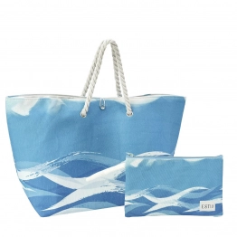Τσάντα Θαλάσσης Με Τσαντάκι Polyester 63x36x20εκ. Tranquil Tides Estia 00-30445