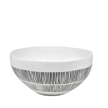 Διακοσμητικό Μπωλ Πορσελάνης Λευκό-Μαύρο ESPIEL 26,5x14,8εκ. NFU403