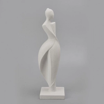 Διακοσμητική Επιτραπέζια Γυναικεία Φιγούρα Polyresin Ιβουάρ 10,2x8,7x34εκ. ESTHETI 752-27133