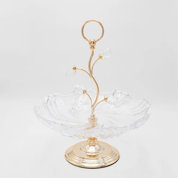 Ορντερβιέρα Μεταλλική-Γυάλινη Χρυσή 33x38,5εκ. ESTHETI 819-00260