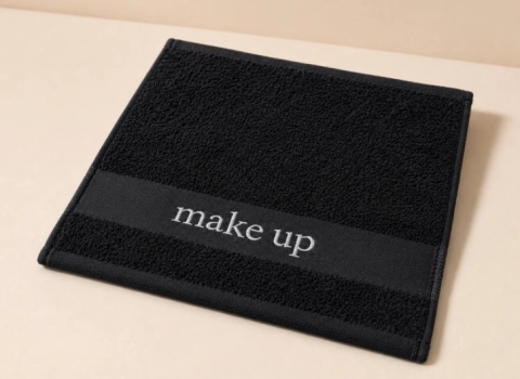 Πετσέτα Βαμβακερή Make Up Logo 30x30εκ.-500gr/m2 Zakar Line Black
