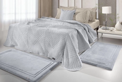 Σετ 3τμχ Χαλί Κρεβατοκάμαρας 60x120εκ.-60x180εκ. Softy Silver Guy Laroche