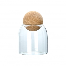 Δοχείο Αποθήκευσης Γυάλινο Διάφανο Με Καπάκι Φελλού 450ml-9x9x13εκ. Estia 01-19600