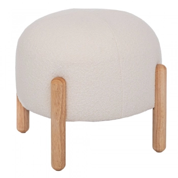 Σκαμπώ Υφασμάτινο-Ξύλινο Κρεμ-Καφέ 45x45x36εκ. iliadis 92164