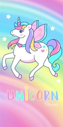 Πετσέτα Θαλάσσης Παιδική Quick Dry Microfiber 70x140εκ. Unicorn 458 Multi Dimcol