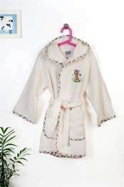 Μπουρνούζι Παιδικό Με Κουκούλα Βαμβακερό Giraffe 173 Ecru-Multi Size 04 DimCol