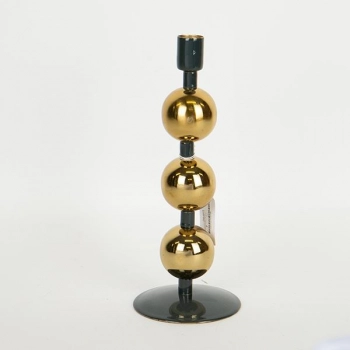 Κηροπήγιο Μεταλλικό Κυπαρισσί-Χρυσό 10x10x25εκ. ESTHETI 752-24078