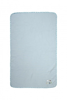 Κουβέρτα Πικέ Κούνιας 100x160εκ. Με Κέντημα Stork 191 Sky Blue DimCol
