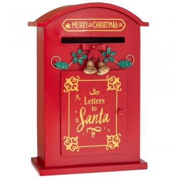Χριστουγεννιάτικο Γραμματοκιβώτιο Μεταλλικό Κόκκινο 27x12x41εκ. iliadis 90784